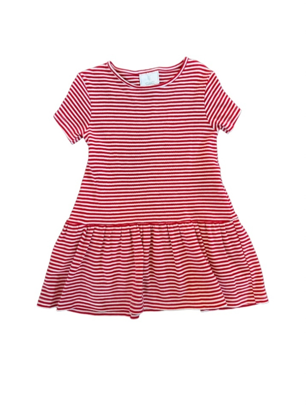🇺🇸 Little English Red White Stripe Kari Jersey Dress 3T Holiday 4th of July